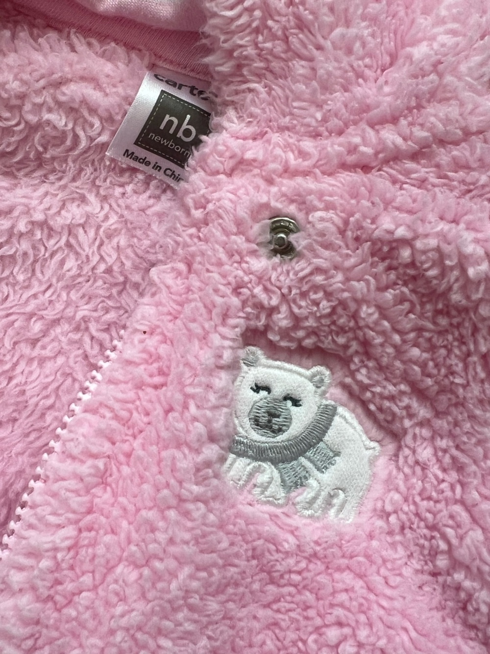 Carter's Pink Plush Hooded Bunting & Footie PJs - Picture 6 of 6